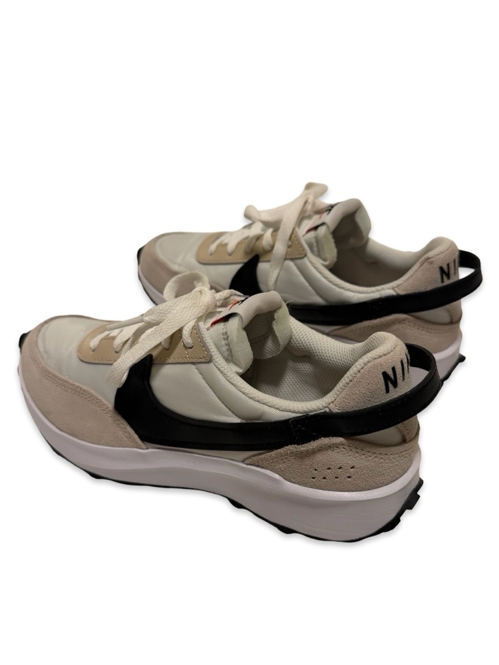 Women’s Nike Waffle Debut Sanddrift/Black/White Tennis Shoes - Picture 3 of 10